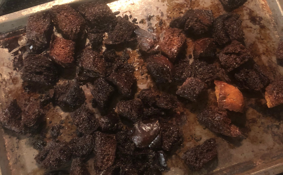 homemade crouton fail
