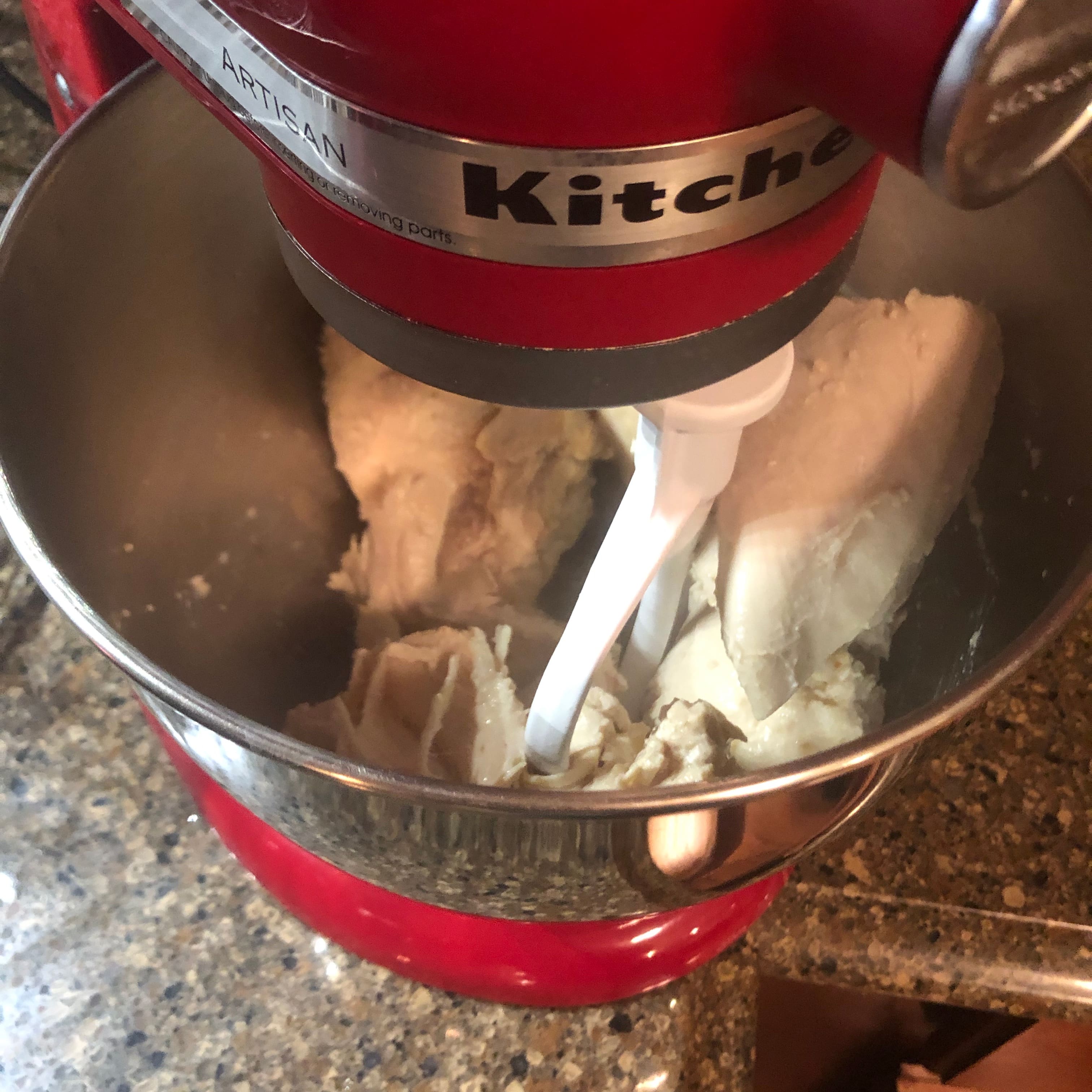 shredding chicken with KitchenAid mixer